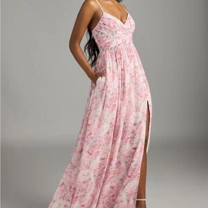 Azazie Alia Abstract Watercolor Dress Never Worn